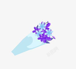 教师节一束紫蓝色花朵淡雅素材