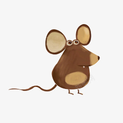 褐色的老鼠手绘插画素材