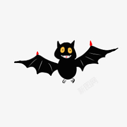 万圣节主题黑色蝙蝠插画素材