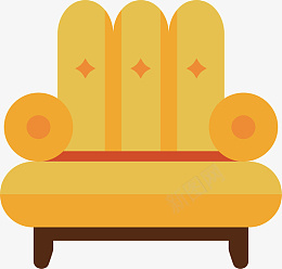 黄色花金色皇冠沙发图标