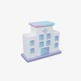 3D立体建模医院png免抠素材_88icon https://88icon.com 3D 立体 建模 医院