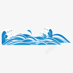 蓝色波纹海浪素材设计素材