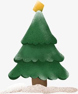 插画手绘圣诞节的圣诞树素材