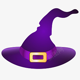 紫色巫师帽ai免抠素材_88icon https://88icon.com 万圣节 紫色 帽子 矢量