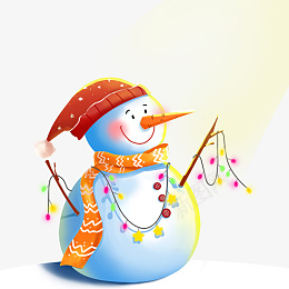 圣诞节小雪人彩灯可爱png免抠素材_88icon https://88icon.com 圣诞节 小雪人 彩灯 可爱