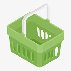 绿色购物篮子矢量图素材