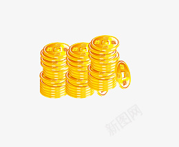 金黄色铜钱发财png免抠素材_88icon https://88icon.com 铜钱 金黄 发财 高清