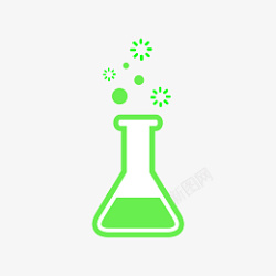 绿色手绘化学实验瓶素材