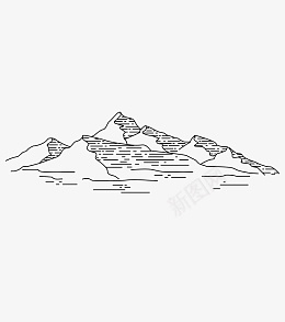 简约线条山脉背景png免抠素材_88icon https://88icon.com 写意山 场景 山峦 山脉 简约 线条 群山 远山 山