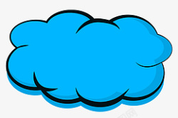 青蓝色云朵气泡对话框素材