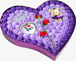 爱心紫色花朵表白礼物告白情侣素材