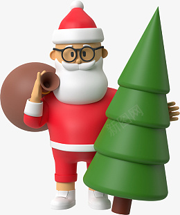 卡通3D圣诞老人png免抠素材_88icon https://88icon.com 卡通 圣诞老人 3D 圣诞