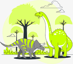 扁平化恐龙后背恐龙扁平化动物素材高清图片