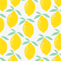 夏季水果黄色柠檬水果叶子素材