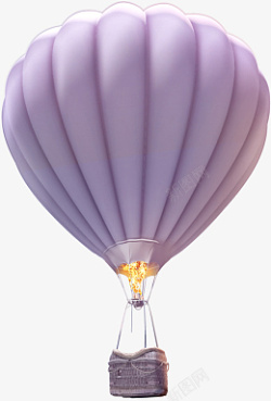 热气球紫色光影飞行素材