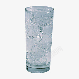 晶莹气泡透明简约玻璃水杯加冰块图标