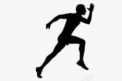 跑步创意剪影素材