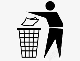 环保扔垃圾垃圾桶标志png免抠素材_88icon https://88icon.com 环保 包装 垃圾 标志
