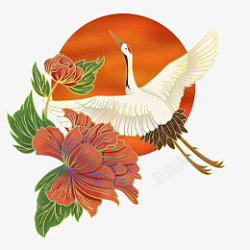 中国元素仙鹤素材