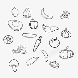 线描菜黑白线描蔬菜水果高清图片