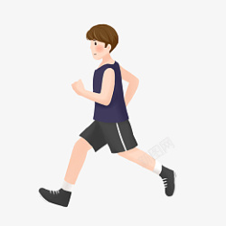 男人跑步减肥插画素材