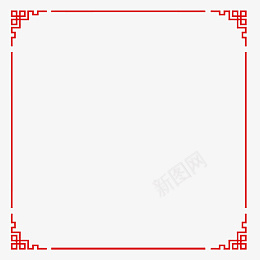 中国风边框png免抠素材_88icon https://88icon.com 中国红 中国风 文本框 古风 复古 矢量 红色 边框 框