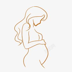 孕期母亲节母亲形象简单线稿免抠PNG素材淤高清图片
