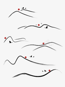 中国风传统水墨写意飞鸟素材