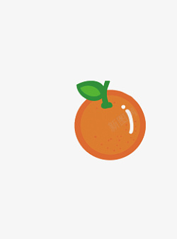 圆橙子水果元素素材
