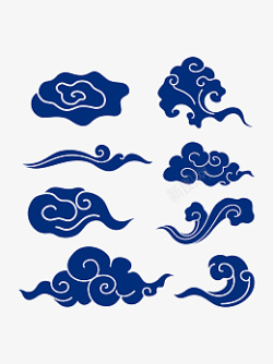 中国风面性祥云纹中式古典云纹矢量装饰图案素材
