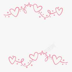 粉色手绘浪漫爱心圆点边框远素材