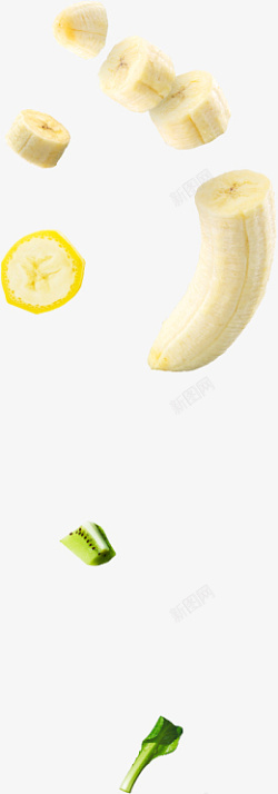 香蕉柠檬切片一段素材