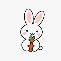 卡通手绘小兔子可爱素材