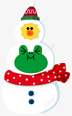 雪人圣诞节卡通装饰元素素材