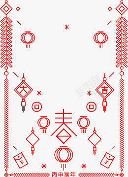 春节剪纸鞭炮对联psd免抠素材_88icon https://88icon.com 春节 剪纸 鞭炮 对联