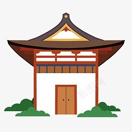 扁平风日式建筑寺庙png免抠素材_88icon https://88icon.com 中式建筑 传统建筑 日式建筑 日本建筑 扁平风 寺庙 建筑 房子 日式 日本 植物 绿植