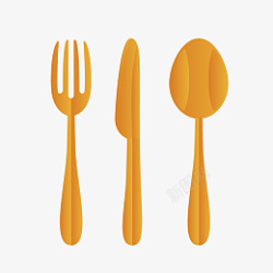 西餐厅宣传用刀叉勺图标素材