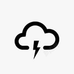 简易天气天气雷打雷天气气候图标
