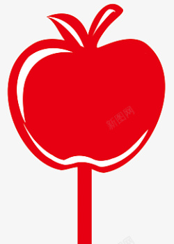 红色苹果手举牌素材