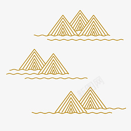 金色线条山水png免抠素材_88icon https://88icon.com 线条山水 金色山水 金色线条 山水 纹路 远山 山