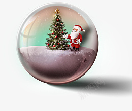 圣诞节水晶球素材png免抠素材_88icon https://88icon.com 圣诞老人 圣诞树 水晶球 平安夜
