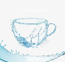 水杯形状水元素PSD分层元素素材