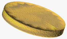 立体细菌金黄色圆饼图图标
