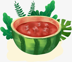 夏至红色的冰镇西瓜汁素材