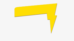 黄色闪电带标题框素材