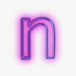 蓝紫色效果字母n素材