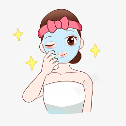 敷面膜的美容美妆png免抠素材_88icon https://88icon.com 敷面膜插画 保护皮肤 护理面部 美容美妆 保湿 打扮 补水 装扮