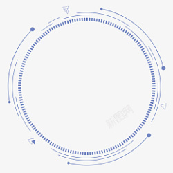 浅蓝色科技圆弧简约边框素材