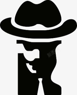 男装黑白带帽绅士图标素材