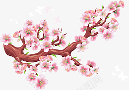 精美中国风粉色桃花插画素材png免抠素材_88icon https://88icon.com 中国风 桃花 插画 手绘 桃枝 植物